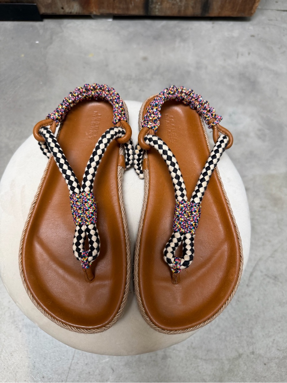 Isabel Marant Gypsy Espadrille Sandals with Multicolor Rope Straps size 7
